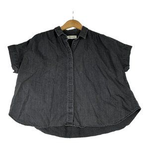 Madewell  Denim Hilltop Shirt size Medium Lunar Wash Black